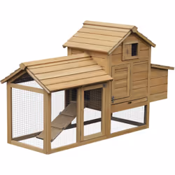 Description générale Cette cage à poules est conçue en bois de sapin robuste et équipée d'un toit bitumé hydrofuge, offrant u ...