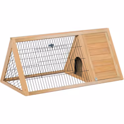 Description : Ce superbe clapier à lapin triangulaire de sol équipé d'un enclos extérieur et d'une niche, les 2 dotés de port ...