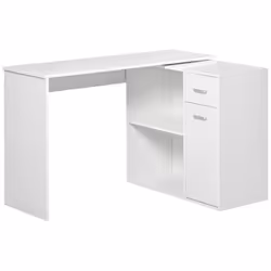 HOMCOM - bureau dangle - Panneaux de partiucules classe E1 - 117x82x74cm - Blanc