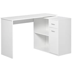 HOMCOM - bureau dangle - Panneaux de partiucules classe E1 - 117x82x74cm - Blanc