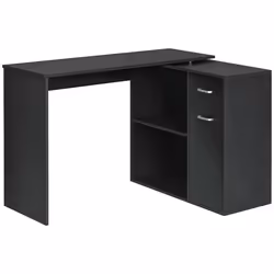 Bureau Informatique modulable Multi-rangements HOMCOM - Noir