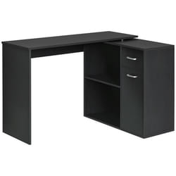 Bureau Informatique modulable Multi-rangements HOMCOM - Noir