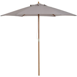 Outsunny - Parasol droit hexagonal de jardin grande taille dim. ø 2,5 x 2,3H m bambou polyester gris