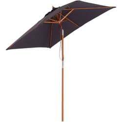 Parasol rectangulaire inclinable bois polyester haute densité 2L x 1,5l x 2,3H m gris foncé