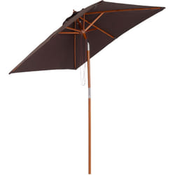 Parasol rectangulaire inclinable bois polyester haute densité 2L x 1,5l x 2,3H m chocolat
