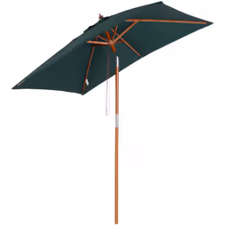 Description générale Ce grand modèle de parasol rectangulaire inclinable, dimensions 2L x 1,5l x 2,3H m, en bois massif de ba ...
