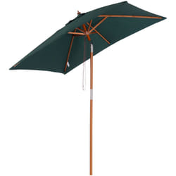 Parasol rectangulaire inclinable bois polyester haute densité 2L x 1,5l x 2,3H m vert foncé