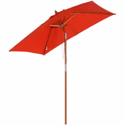 Description générale Ce grand modèle de parasol rectangulaire inclinable, mesurant 2L x 1,5l x 2,3H m, en bois massif de bamb ...