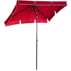 Outsunny - Parasol rectangulaire inclinable alu acier polyester haute densité diamètre 2 m rouge
