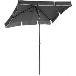 Outsunny - Parasol rectangulaire inclinable alu acier polyester haute densité diamètre 2 m gris