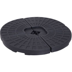 Lot de 4 poids de lestage pour parasols déportés dim. totales 48L x 48l x 8H cm polyéthylène haute densité noir