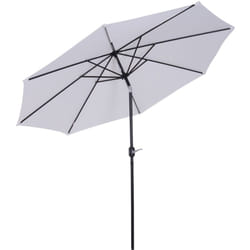 Outsunny - Parasol en métal rond polyester 180g/m² manivelle inclinable ø 3 x 2,45 m blanc