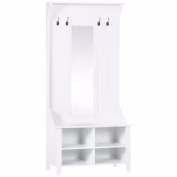 HOMCOM - vestiaire dentrée - Bois - 80x40x170cm - Blanc