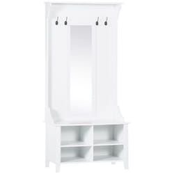 HOMCOM - vestiaire dentrée - Bois - 80x40x170cm - Blanc