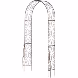 Cette magnifique arche à rosiers style fer forgé en métal époxy vieilli cuivré décorera parfaitement votre jardin ou terrasse ...