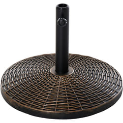 Pied de parasol rond base de lestage ø 53 x 35,5 cm résine imitation rotin poids net 25 Kg noir bronze