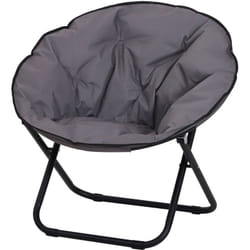 Outsunny - Loveuse fauteuil rond de jardin fauteuil lune papasan pliable grand confort 80L x 80l x 75H cm grand coussin fourni oxford gris