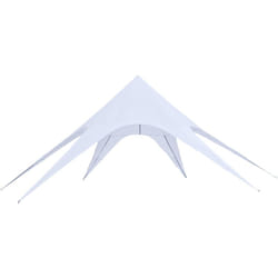 Tente de jardin xxl en étoile bâche anti-pluie voile d'ombrage toile de camping 10L x 10l x 4H m polyester haute densité 210D imperméable bleu clair