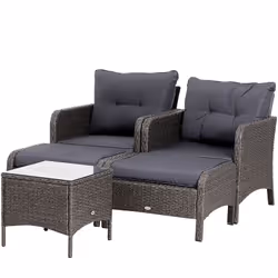 Description : Ce superbe lot de 2 fauteuils de jardin grand confort (repose-pied et coussins déhoussables inclus) accompagné  ...