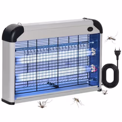 Lampe UV anti-insectes anti moustique tue mouche électrique destructeur d'insectes 20 W noir gris