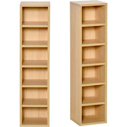 Homcom - Lot de 2 étagères colonnes armoire de rangement cd-dvd 6 + 6 compartiments dim. 21L x 19l x 88H cm capacité max. 204 cd coloris hêtre