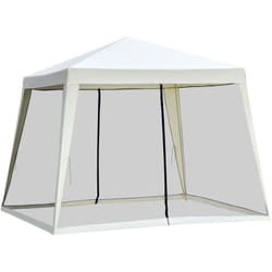 Outsunny - Tonnelle barnum style colonial dim. 3L x 3l x 2,45H m 4 moustiquaires 2 zippées beige noir