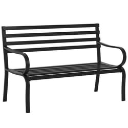 Outsunny - banc - Métal - 127x58x82cm - Noir