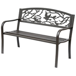 Outsunny - banc 2 places - Métal - 127x60x85cm - Brun