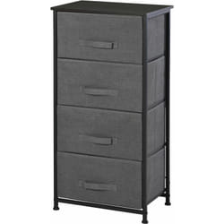 Homcom - Meuble de rangement 4 tiroirs chiffonnier dim. 45L x 30l x 92H cm métal mdf non tissé noir