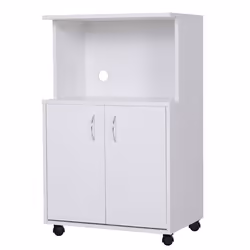 Chariot desserte moderne desserte pour cuisine 60L x 40l x 97H cm niche micro-ondes blanc 60x40x97cm Blanc