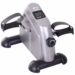 Mini vélo dappartement pour jambes bras appareil de fitness avec écran LCD dim. 39L x 40l x 31H cm argenté 39x40x31cm Gris