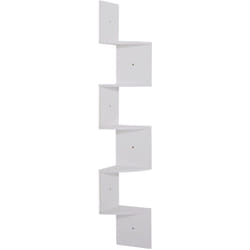 Homcom - tagère d'angle étagère de rangement design contemporain zig zag 20L x 20l x 126H cm 5 niveaux panneaux de particules blanc