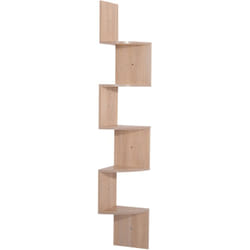 Homcom - tagère d'angle étagère de rangement design contemporain zig zag 20L x 20l x 126H cm 5 niveaux panneaux de particules chêne clair