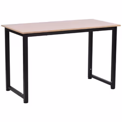 HOMCOM Table dordinateur table de salle à manger 120L x 60l x 76H cm chêne et Noir Multifonction Grand Plateau Cadre Robuste