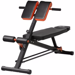 Banc de musculation 150L x 150l x 76H cm hauteur coussin abdominal réglable 7 niveaux dossier rembourré acier noir rouge