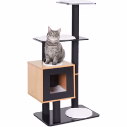 Description générale Ce magnifique arbre à chats au design contemporain est multi-équipé pour offrir un espace de jeu et de r ...