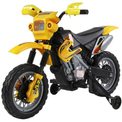 Homcom - Moto Cross électrique enfant 3 à 6 ans 6 v phares klaxon musiques 102 x 53 x 66 cm jaune et noir