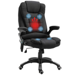 Fauteuil de bureau - Vinsetto - massant chauffant ergonomique réglable inclinable télécommande - polyester - noir