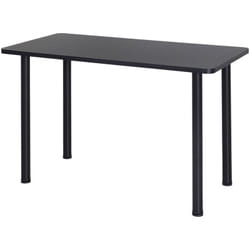 Homcom - Table à manger style contemporain 4 personnes dim. 120L x 60l x 76H cm panneaux particules acier inoxydable noir