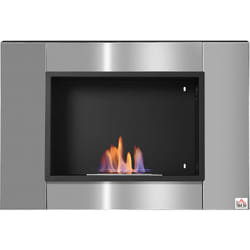 Homcom - Cheminée bioéthanol murale design Bauhaus 1 brûleur 1,5 l couverture 20-25 m² acier inox brossé