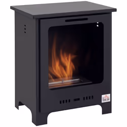 HOMCOM Cheminée bioéthanol sur Pieds brûleur 15 L 3h de durée de combustion Style néo-rétro poêle Couverture 20-25 m² Noir