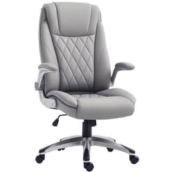 HOMCOM Fauteuil de bureau ergonomique hauteur réglable roulettes pivotant P.U 70 x 76 x 121 cm gris