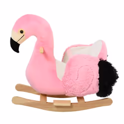 HOMCOM - cheval à bascule - Bois - 60x33x52cm - Rose