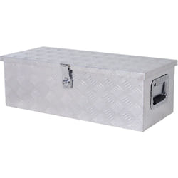 Boite de rangement - boîte à outils en aluminium - caisse à outil alu. poignées rétractables verrouillage clé dim. 76L x 33l x 25H cm - Homcom