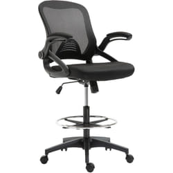 Fauteuil de bureau Homcom Assise haute réglable - Dim. 64L x 60l x 106-126H cm - Pivotant 360° - Maille respirante - Noir
