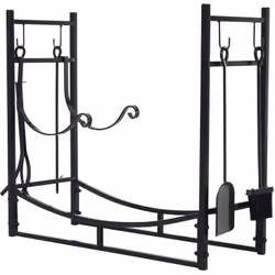 Ce magnifique serviteur de cheminée range bûches 2 en 1 vous sera grandement utile pour alimenter et entretenir votre feu. Do ...
