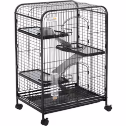Description générale Cette cage pour petits animaux est l'habitat parfait pour les lapins, visons d'animaux, chinchillas et a ...