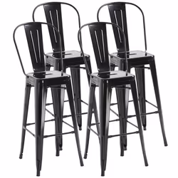 HOMCOM - tabouret - Métal - 44x46x116cm - Noir