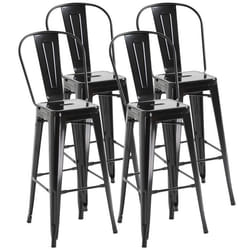 HOMCOM - tabouret - Métal - 44x46x116cm - Noir
