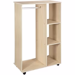 Armoire penderie HOMCOM - Armoire de Rangement Mobile - Chêne Clair - 2 portes - Contemporain - Design
